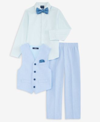 Boys' 2-7 Check Shirt, Vest, Printed Necktie, Pocket Square & Pants, 5-Piece Set