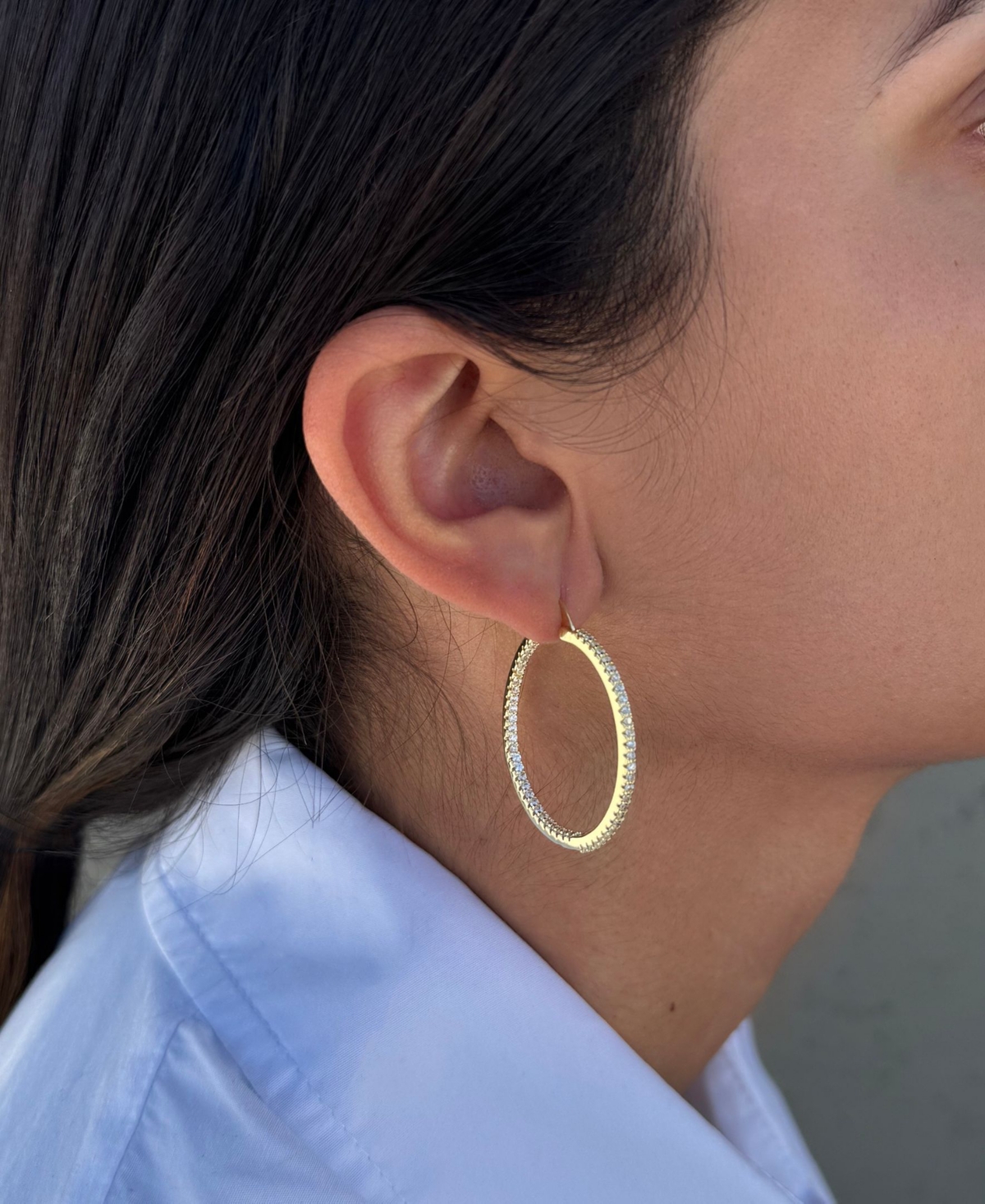 Adornia Gold Cz Infinity Hoop Earrings
