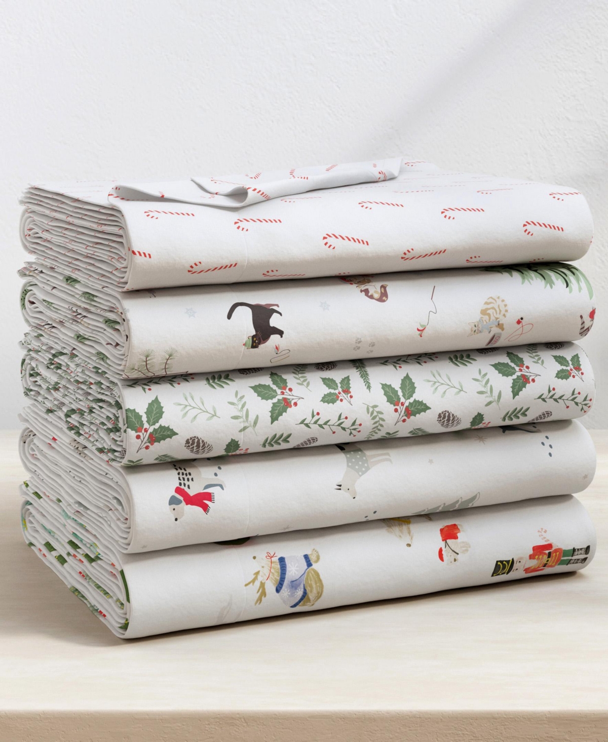 Linery & Co. Ultra-Soft Turkish Cotton Flannel Holiday Print Sheet Set