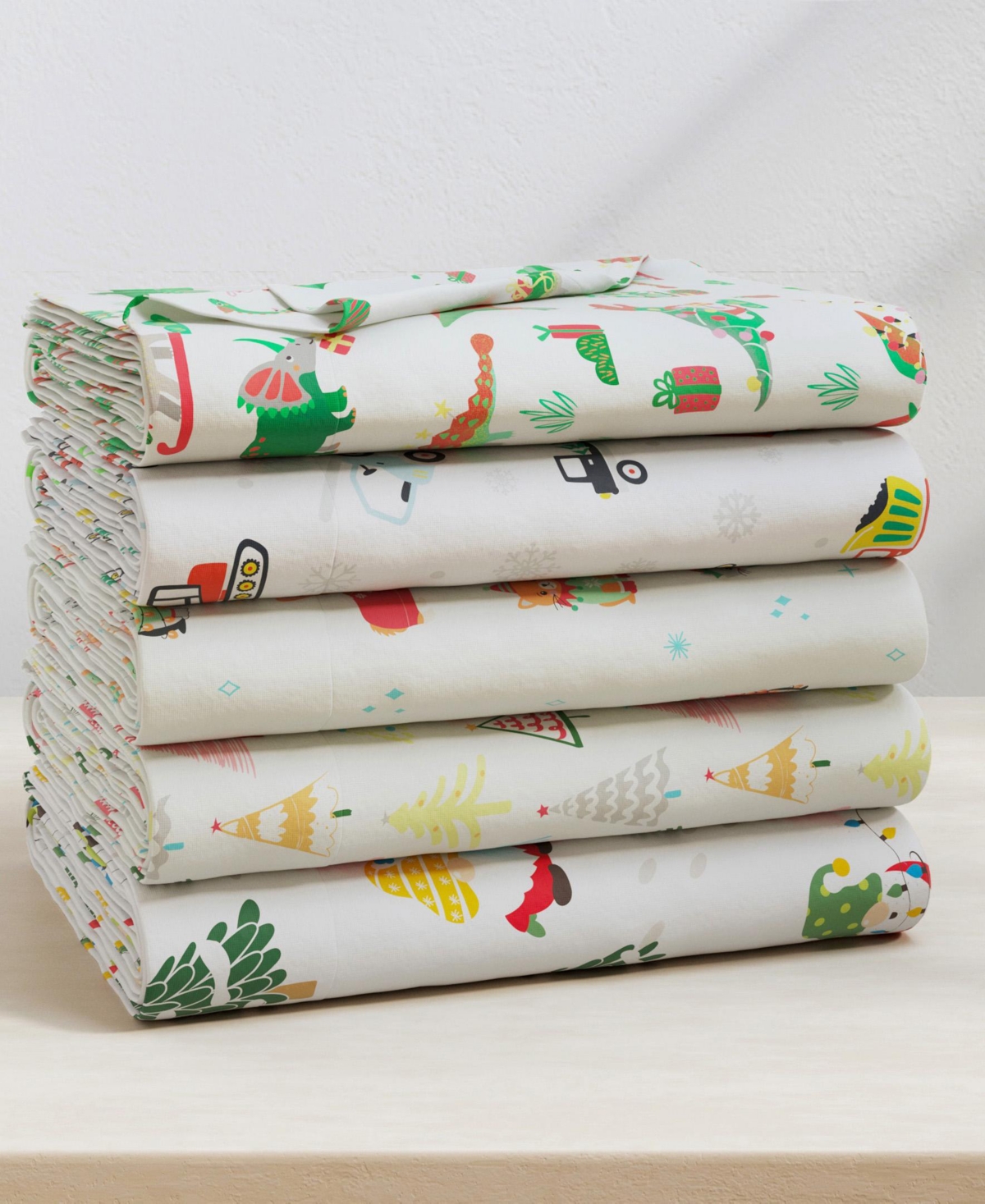 Linery & Co. Ultra-Soft Turkish Cotton Flannel Christmas Print Sheet Set