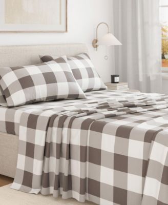Ultra-Soft Turkish Cotton Plaid Flannel Sheet Set