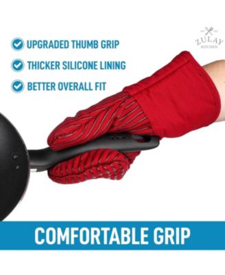 Flexible Cotton Lined with Heat Resistant Silicone Extra Long Oven Mitts