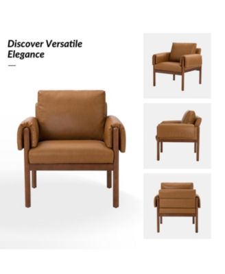 Bottorf Transitional Accent Chair with Arms and Solid Wood Legs