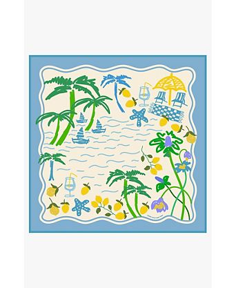 Capri Impression Double Sided Silk Scarf