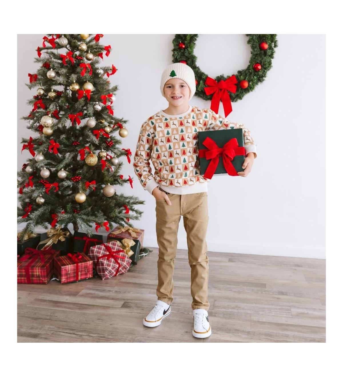 Sweet Wink Little and Big Boys Cabin Christmas Sweatshirt