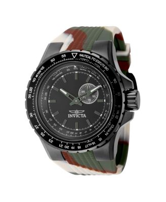 Men's 49730 Aviator Quartz VD72 Black Dial Watch