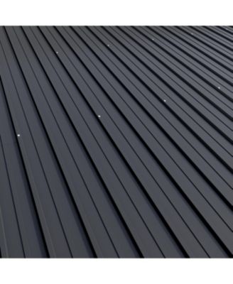 10x12 FT Aluminum Frame Sloped Galvanized Steel Roof Wall Mounted Gazebo Umbrellas & Canopies & Awnings