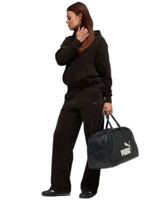 Women's Elevated Velour Ribbed Straight Leg Pants