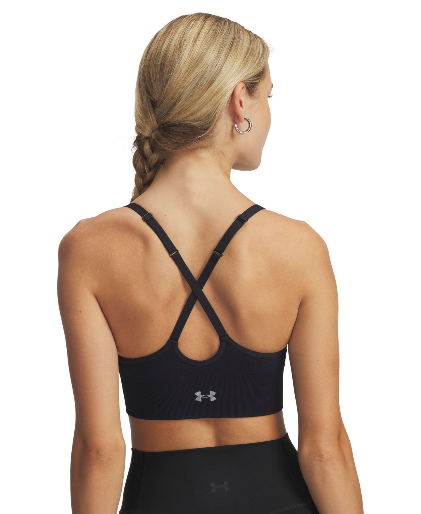 Спортивное бра Low-Impact, без швов — Under Armour, цвет: Чёрный / Стальной — фото 3
