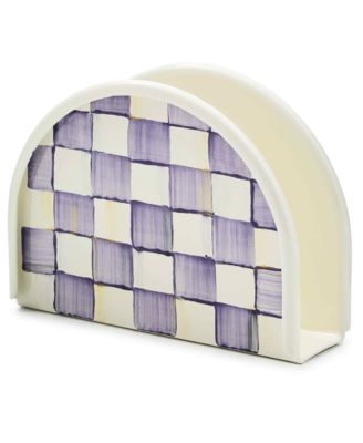 Violet Check Handmade Napkin Holder