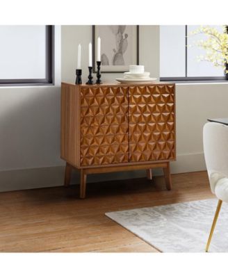 Kuriko 32" Tall 2-Solid Wood Door Accent Cabinet with Adjustable Shelves