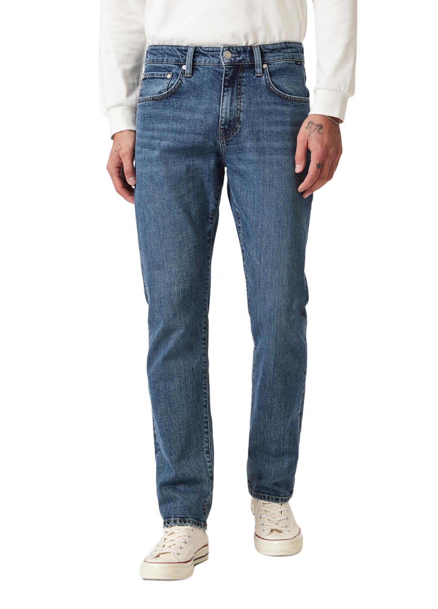 Мужские джинсы Mavi Jeans Mavi Zach Straight Leg In Dark Faded Classic Blue, цвет: Тёмный выцветший синий — фото 1