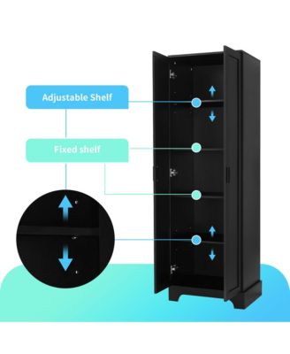 CASAINC MDF Adjustable Shelf with 2 Doors 71.2"H Storage Cabinet