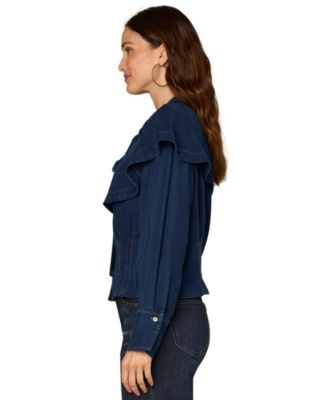 Women's Pleat Detail Long-Sleeve Top