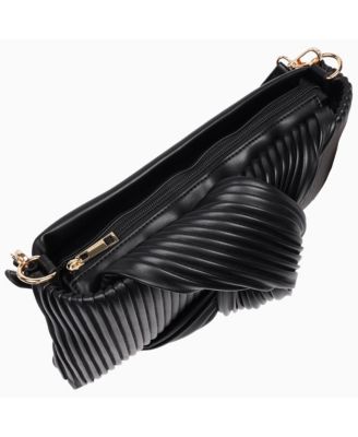 Pleated Knot Clutch with Shoulder Strap
