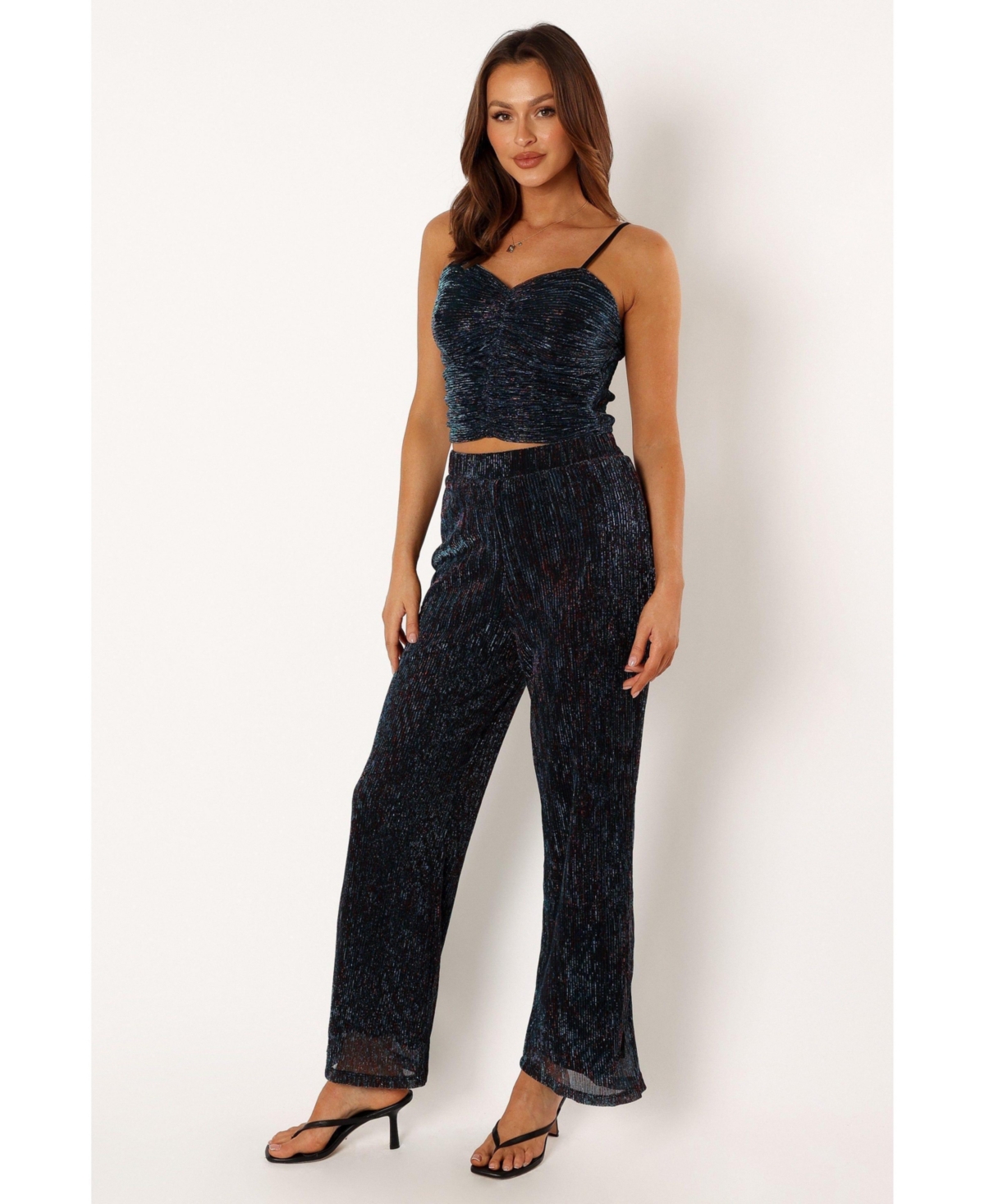 Petal and Pup Women's Sonja Wide Leg Pant - Black Teal