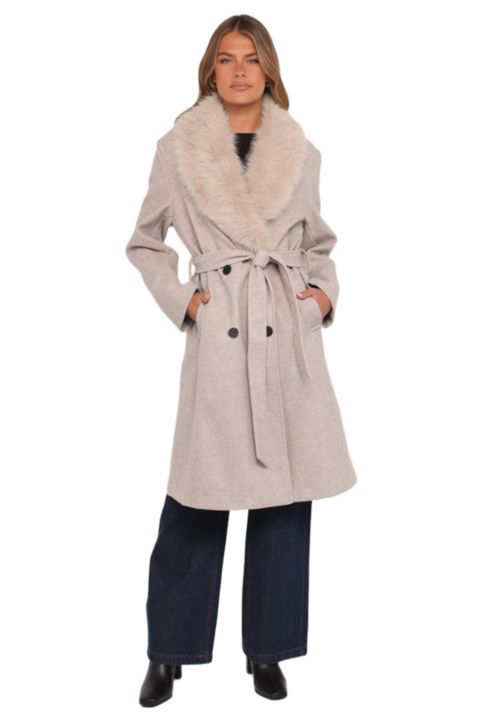 Женские куртки Petal and Pup Fur Collar Tie Waist Coat