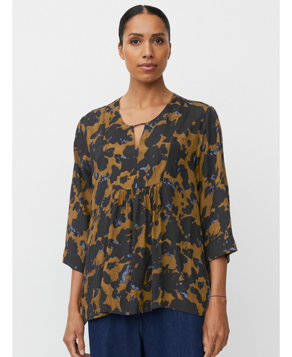 Masai Copenhagen Women's MaDurion 3/4 Sleeve Draped Blouse