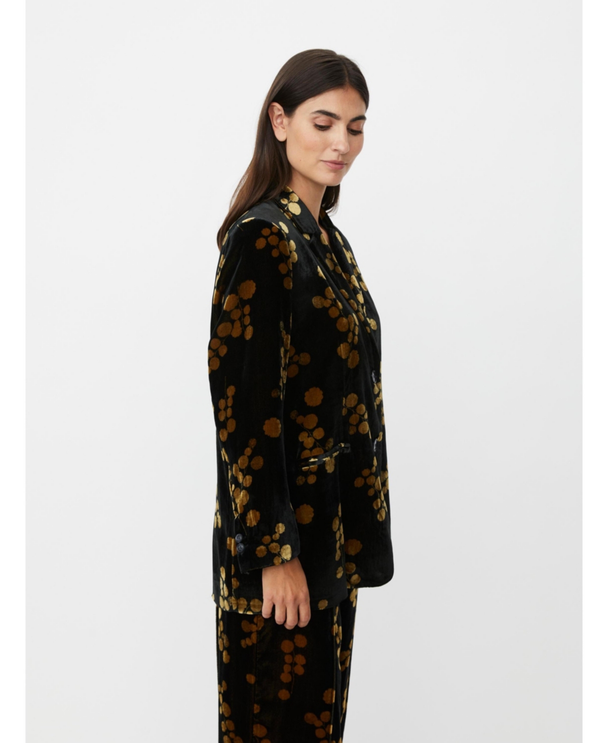 Masai Copenhagen Women's MaJaxi Velour Floral Print Blazer