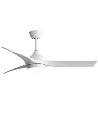52-inch Modern White Standard 3-Blade Ceiling Fan With Remote and Led Light