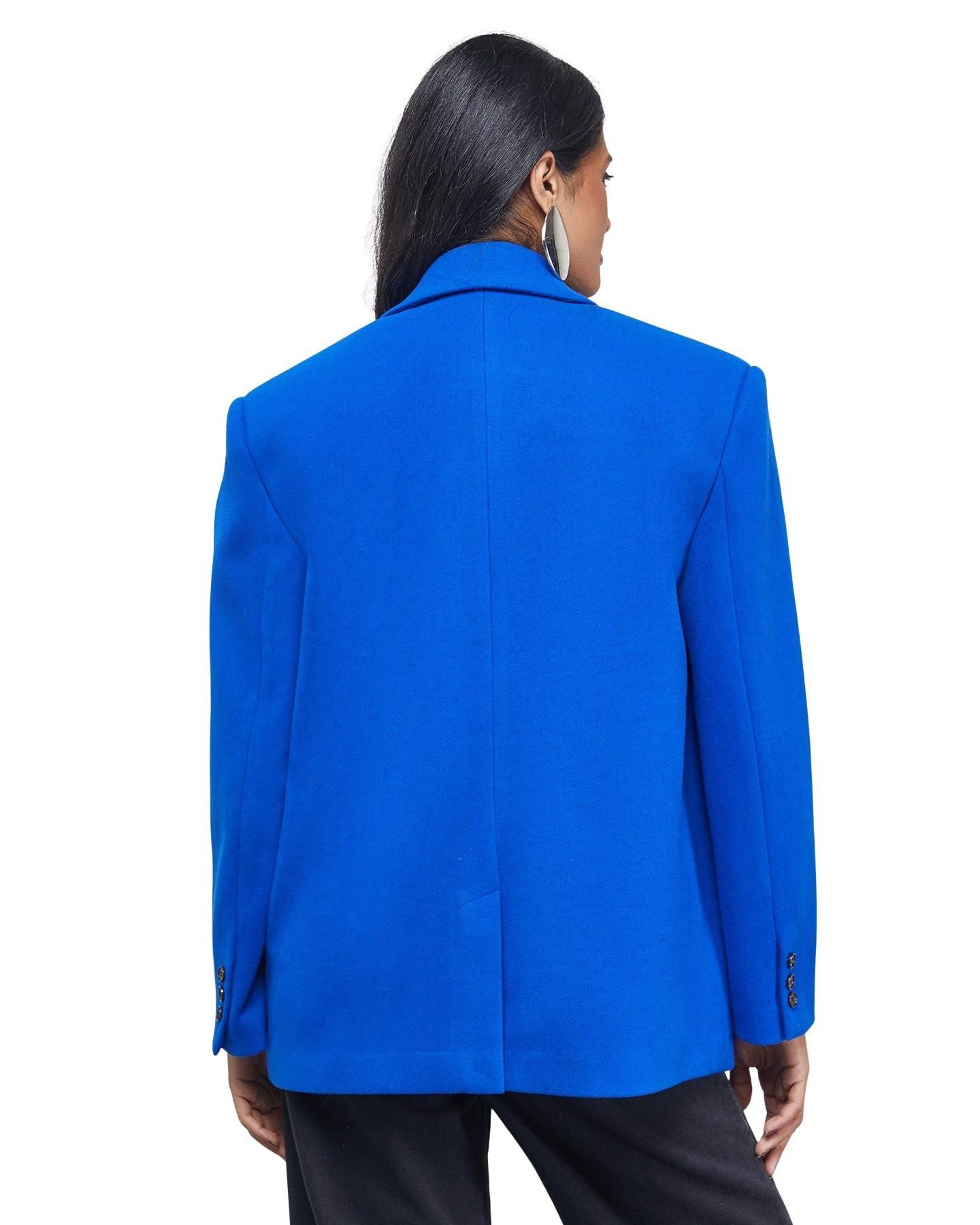Женская куртка Warehouse Oversized Blazer, цвет: Тёмный синий — фото 3