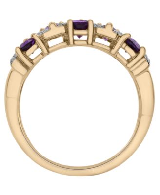Amethyst (1 ct. t.w.) & Diamond (1/10 ct. t.w.) Ring in 14k Yellow Gold