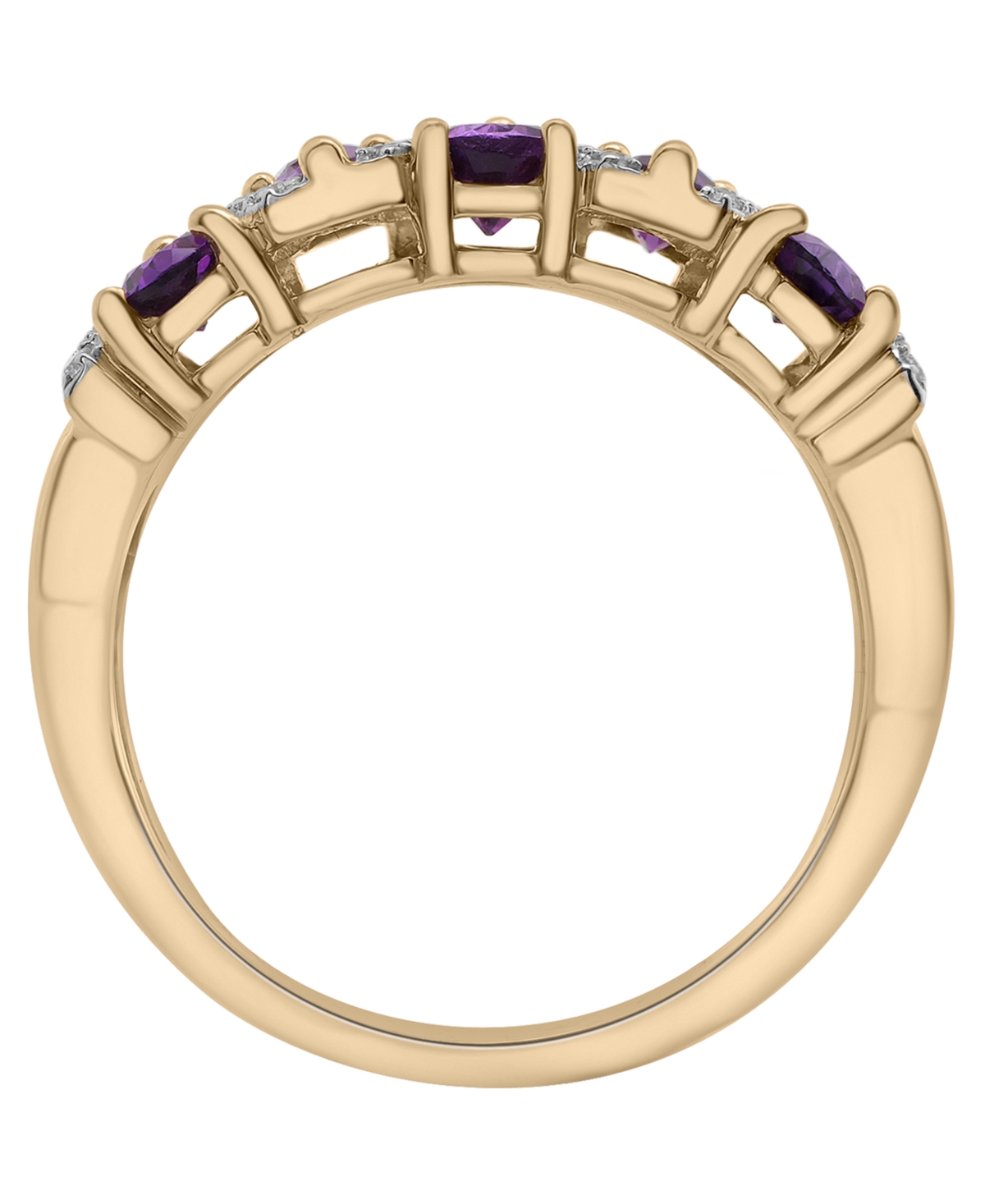 Macy's Amethyst (1 ct. t.w.) & Diamond (1/10 ct. t.w.) Ring in 14k Yellow Gold