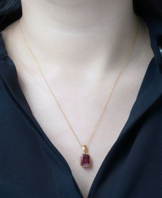 Garnet (2-5/8 ct. t.w.) Drop Pendant Necklace in 14k Yellow Gold