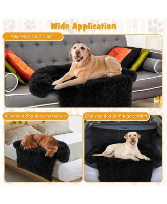 Plush Calming Dog Couch Bed with Anti-Slip Bottom-L
