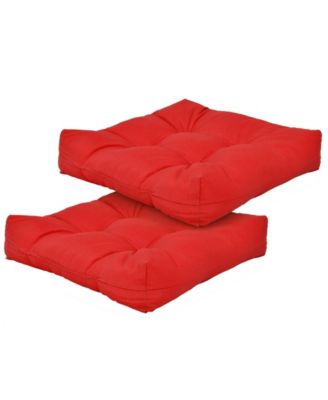 21 Inch x 21 Inch Patio Chair Seat Cushion Pads for Indoor and Outdoor-Red