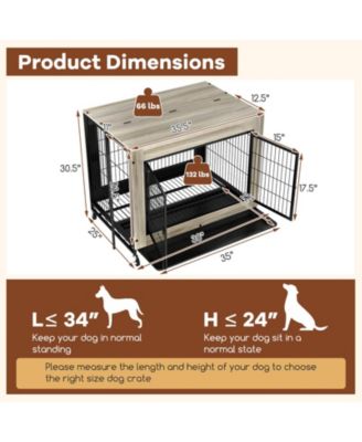 Industrial Dog Kennel with Flip-up Top 3 Lockable Doors and Removable Tray