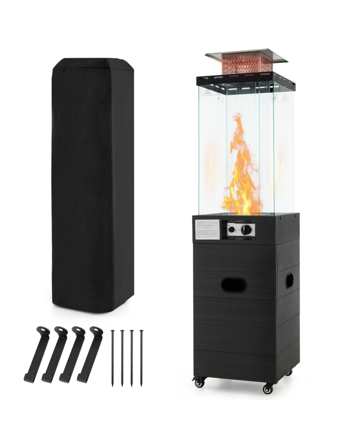 Sugift 40000 Btu Patio Heater Outdoor Propane Gas Heater with Cover and Wheels