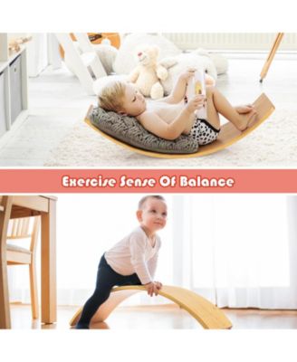 35.5 Inch Wooden Wobble Balance Board for Toddler and Adult
