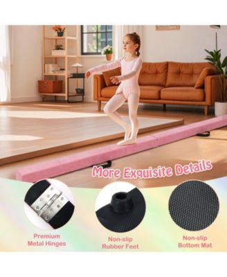 Folding Balance Beam with Solid Wood Base and Anti-slip Bottom