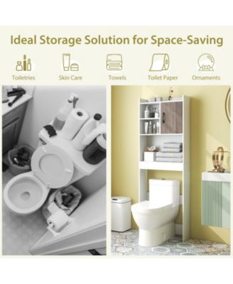 4-Tier Space-saving Toilet Sorage Cabinet with Open Shelves