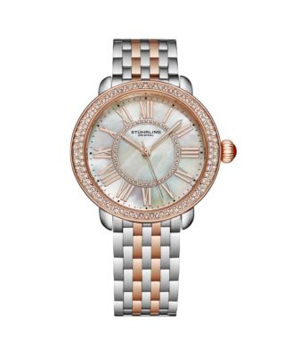 Regalia Women s 40mm Quartz Dress Watch – White Mother-of-Pearl Dial Crystal Bezel Stainless Steel Bracelet