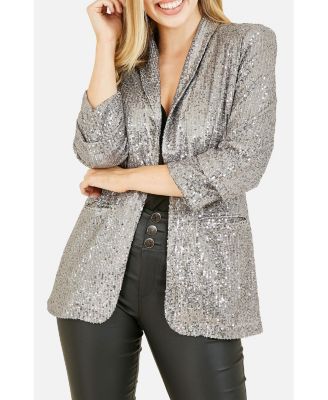 Women's Sequin Blazer With Pockets
