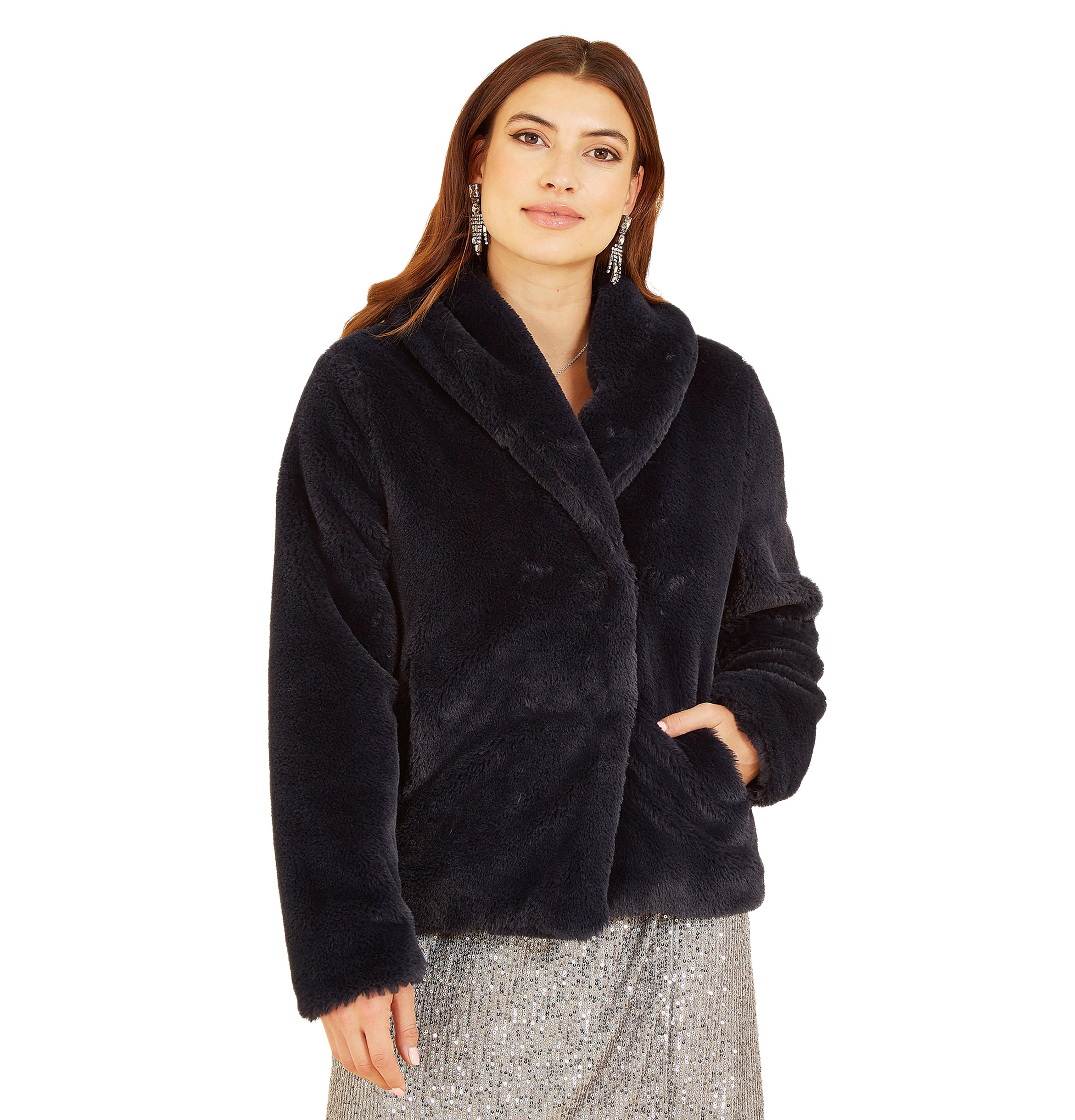 Yumi Women's Stylish Faux Fur Wrap Coat for Special Occasions