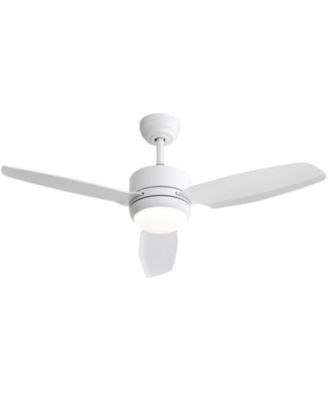 46-inch Modern White 3-blade Ceiling Fan with LED Light with Six-speed Remote Control