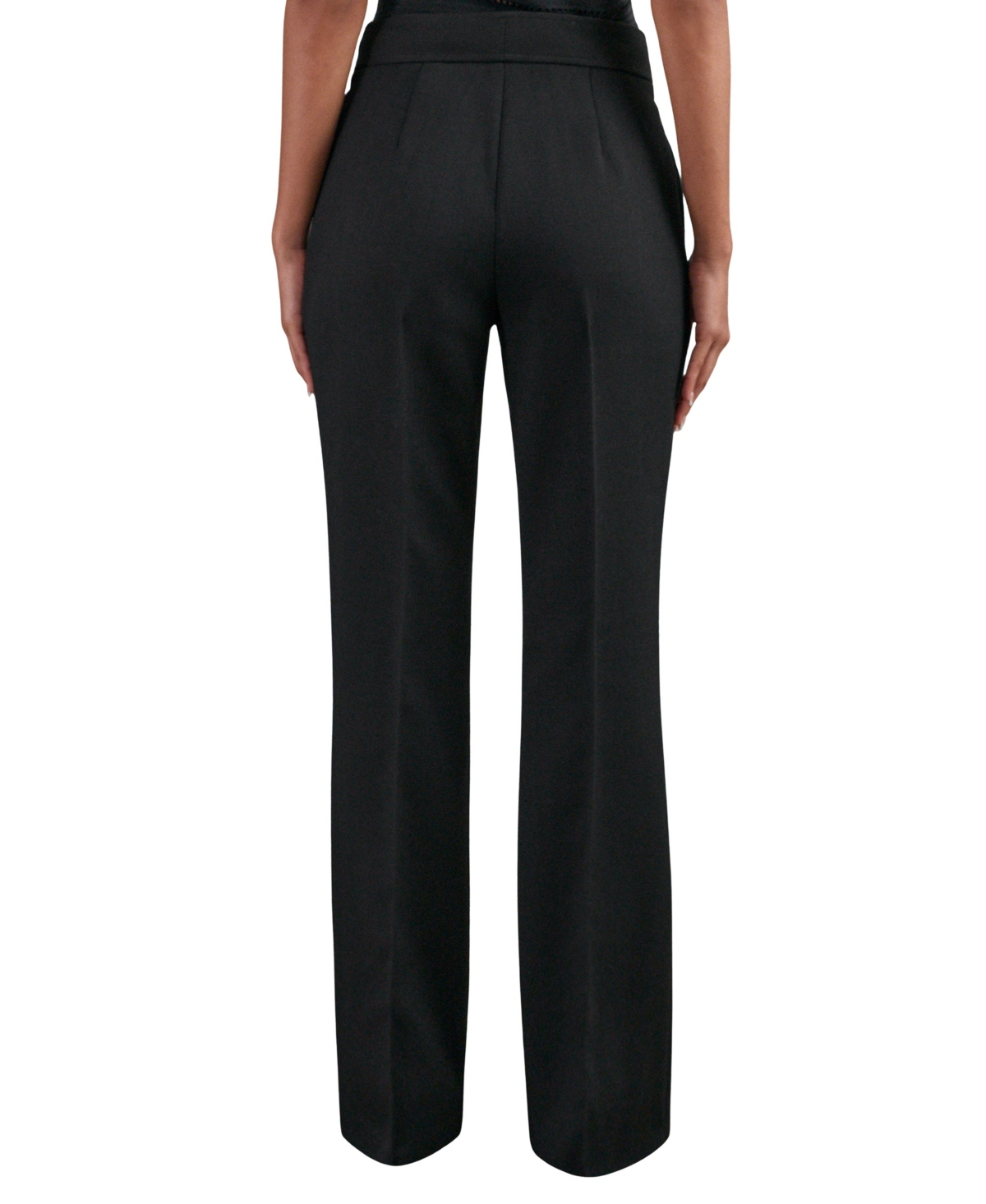 Reiss Women's Twill Button-Tab Flared with Wool Pants