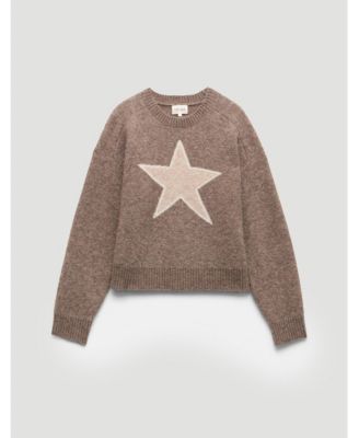 Women's Wool Blend Star Jacquard Sweater