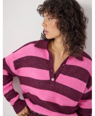 Women's Drew Wool Blend Relaxed Rugby Sweater