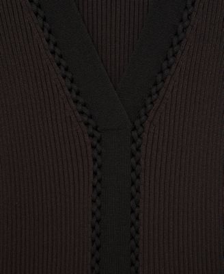 Women's Craft-Stitch Rib-Knit Midi Dress