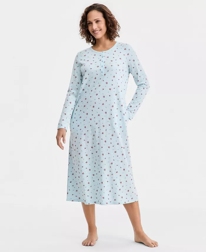 Women's Cotton Long-Sleeve Nightgown