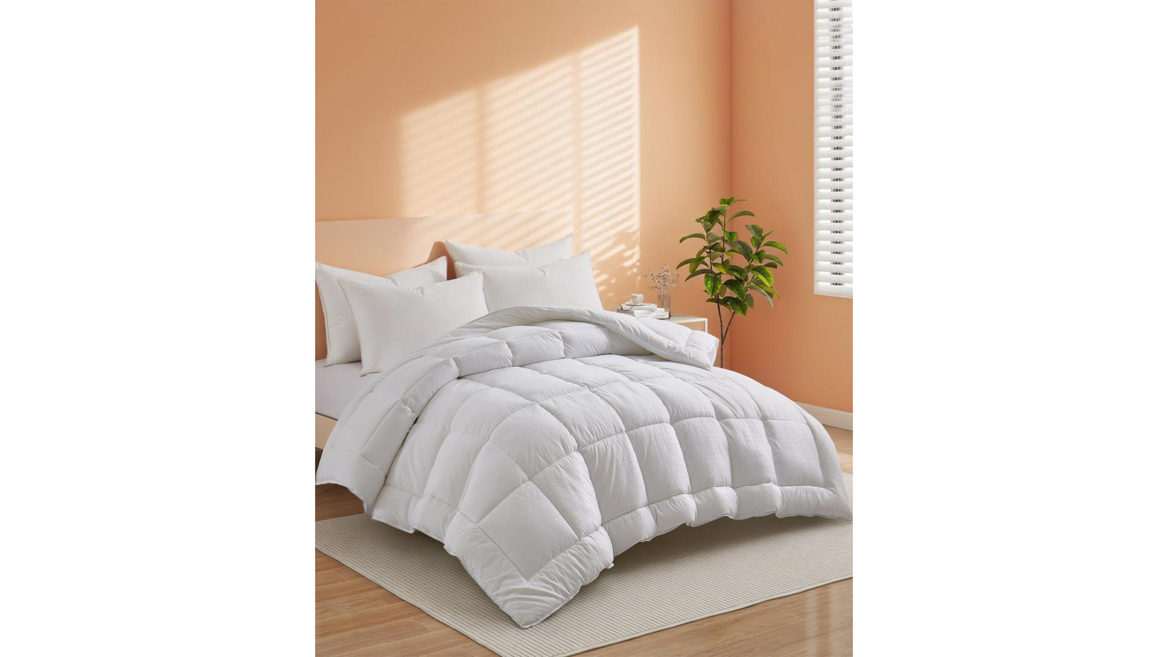 Unikome All Season Ultra Soft Classic Embossed Down Alternative Comforter, Full/Queen
