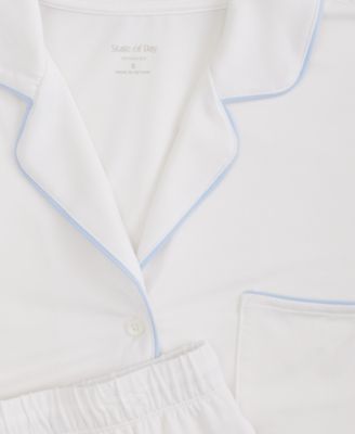 Women's Fluid Knit Notched-Collar Pajama Set  XS-3X