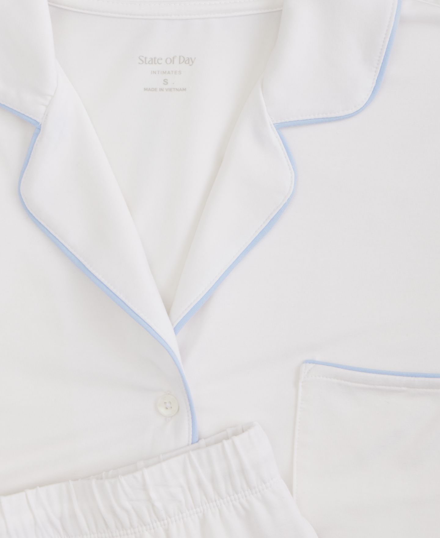 Пижамный комплект Notched-Collar, модал — State of Day, цвет: Яркий белый — фото 4