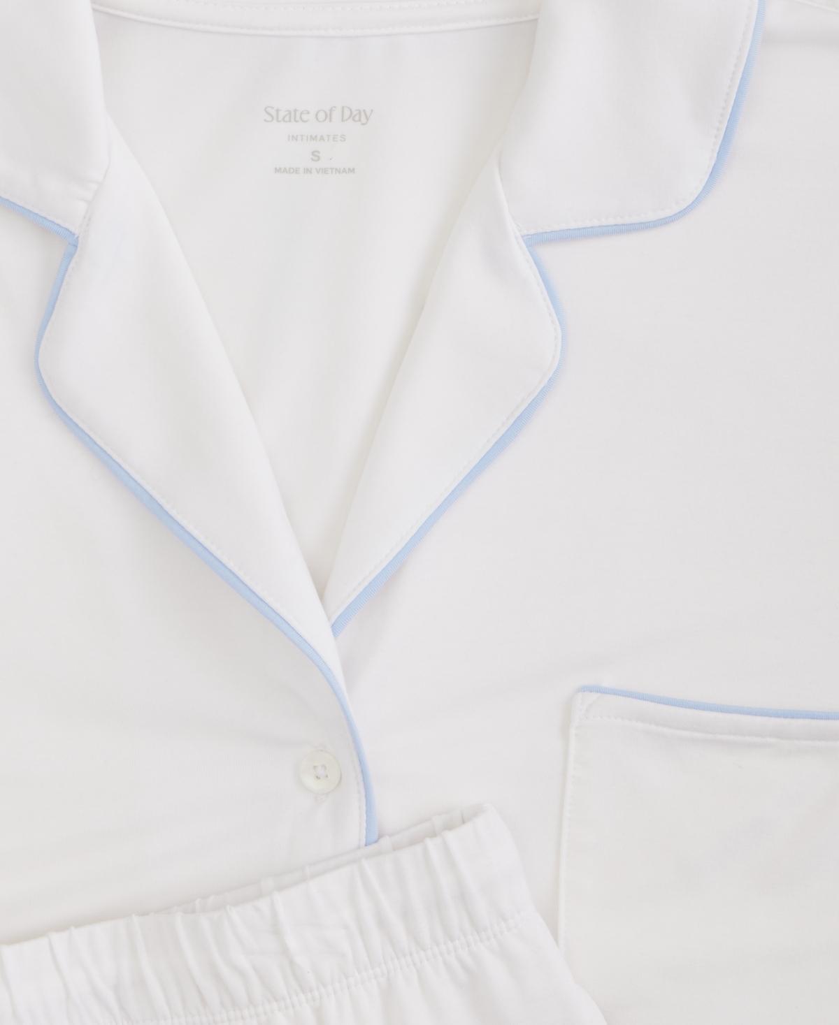 State of Day Women's Fluid Knit Notched-Collar Pajama Set Xs-3X