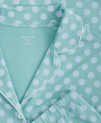 Women's Fluid Knit Notched-Collar Pajama Set  XS-3X