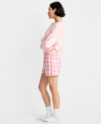 Women's Rest Plaid Poplin Pajama Boxer Shorts